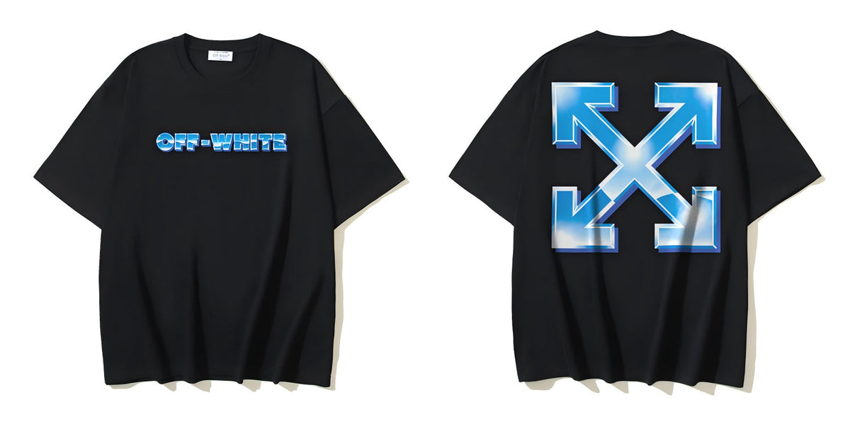 Off-White Letter and Arrow Graphic Short Sleeve Crewneck T-Shirt