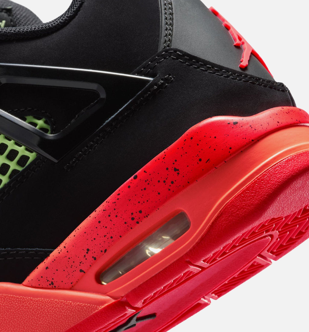 Air Jordan 4 Retro Black Infrared 23 Grade School Lifestyle Shoe - Black/Infrared 23/Bright Mango
